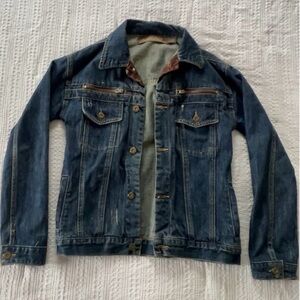 Cuidado Con El Perro Denim Jacket – Brown Trim – Women’s M